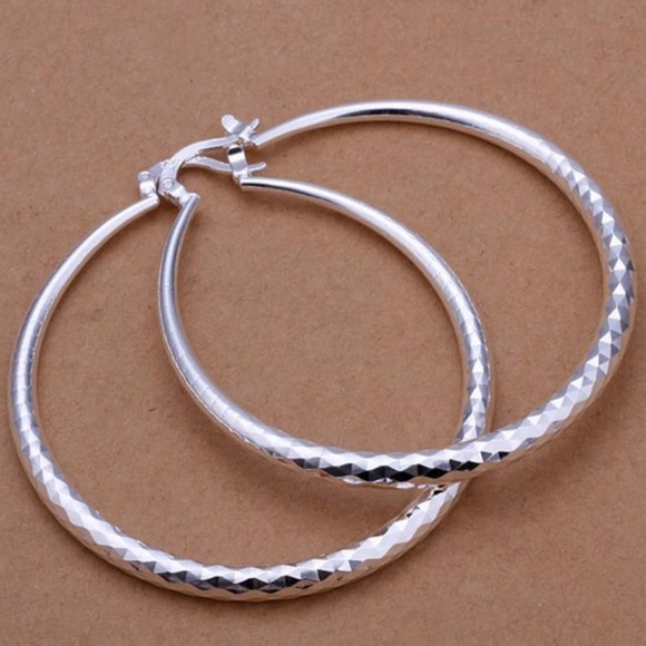 NEW 925 sterling silver hoops - Picture 2 of 4